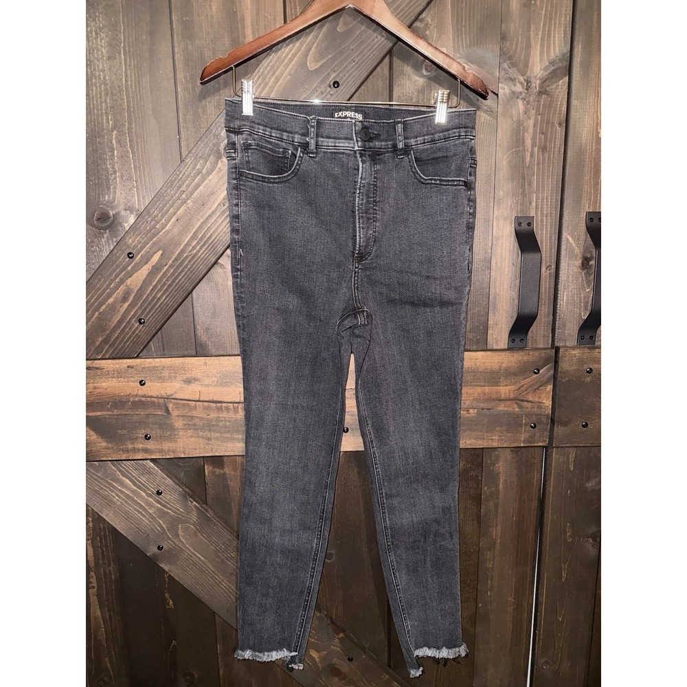 Express Women's Sz 10 Jeans Ankle Legging Super High Rise stretch denim perfect